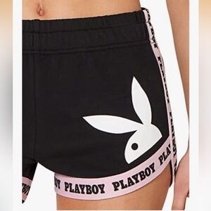 EUC Playboy Dolphin Shorts Black Logo Revolve Festival XS